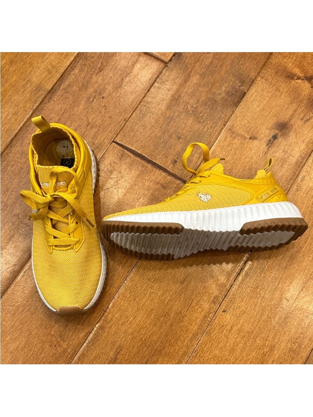 U.S. Polo Assn. Bright Yellow Mesh Athletic Sneakers